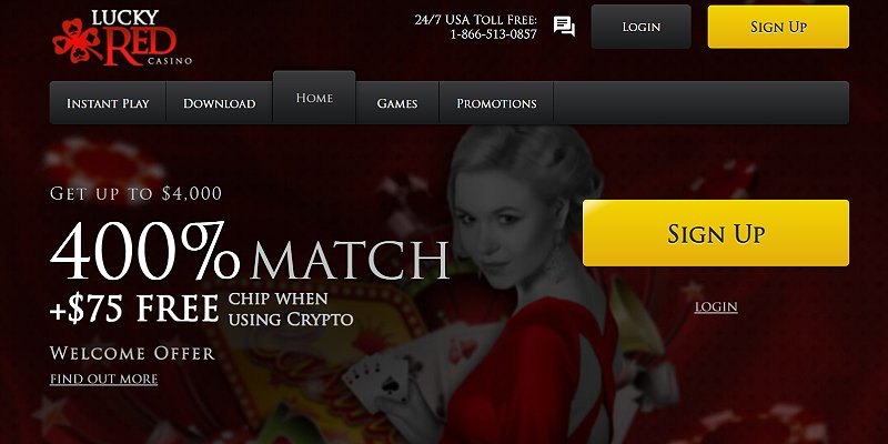 Lucky Red Casino welcome bonus