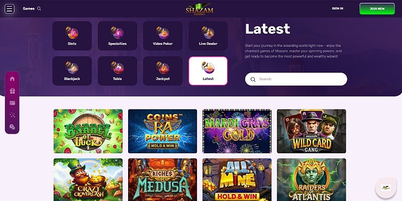 Shazam casino lobby